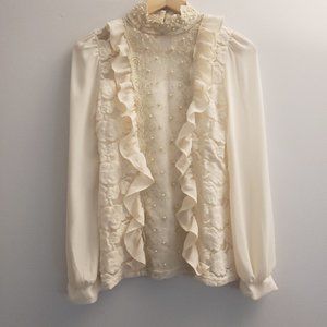 Victorian Elegant Lace Ivory Top